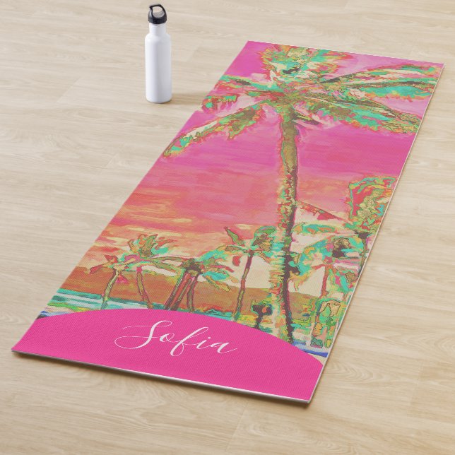 Tapis De Yoga PixDezines Peint Hawaiian Beach Mauna Lani Bay (En situation)