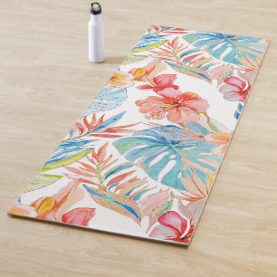 Tapis De Yoga PixDezines Vintage Luxuriant H2 Hawaï Fleurs Feuil