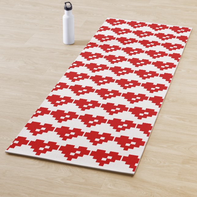 Tapis De Yoga Pixel Coeur 8 bits Amour (En situation)
