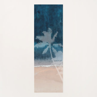 Tapis De Yoga Plage de bord de mer bleu minuit PixDezines
