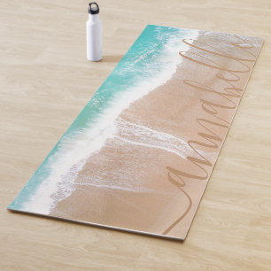 Tapis De Yoga plage de sable tropical méditation océanique perso
