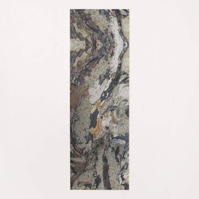 Tapis De Yoga Plage Motif de bois Driftwood Bois Côté Rustique (Devant)