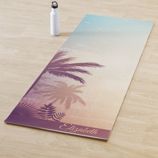 Tapis De Yoga Plage Tropical Palms (En situation)