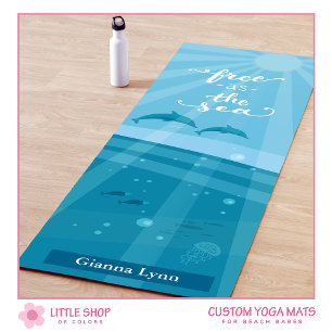 Tapis De Yoga Plage tropicale Océan Marine Vie personnalisée