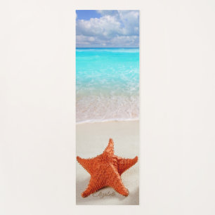 Tapis De Yoga Plage tropicale, poisson de mer de sable