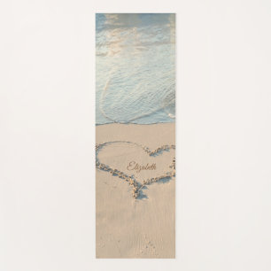Tapis De Yoga Plage tropicale, Sable, Coeur Personnalisé