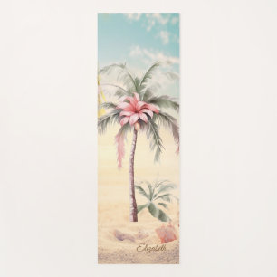 Tapis De Yoga Plage tropicale, Sable, Coquillages, Palm