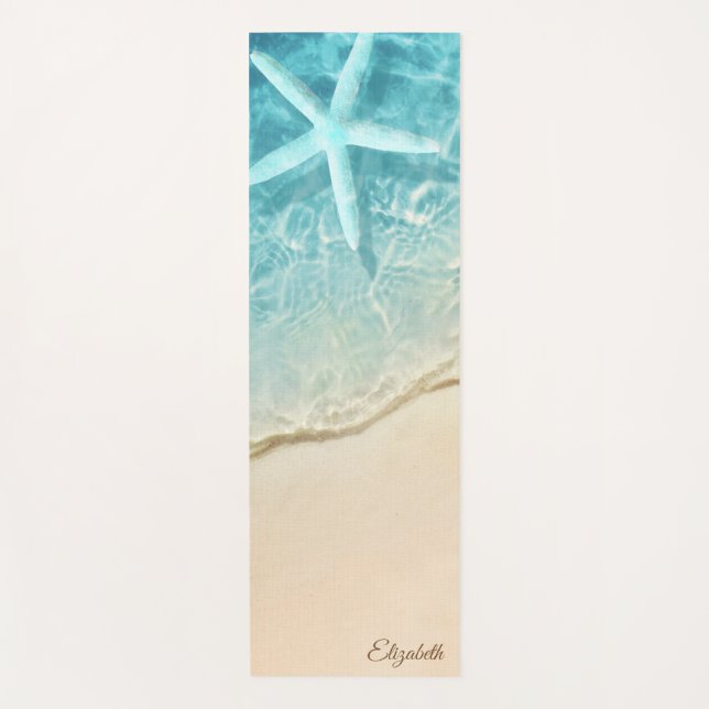 Tapis De Yoga Plage tropicale, sable, étoile de mer (Devant)