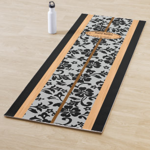 Tapis De Yoga Planche de surf hawaïenne de monogramme de ketmie