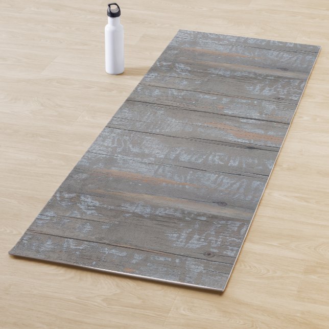Tapis De Yoga planches patinées en bois (En situation)