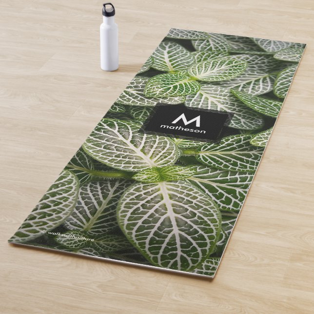 Tapis De Yoga Plante en mosaïque Fittonia avec Feuilles variés (En situation)