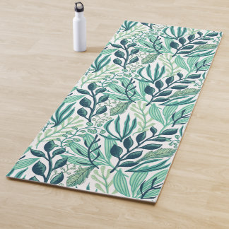 Tapis De Yoga Plantes de feuilles vertes botaniques modernes