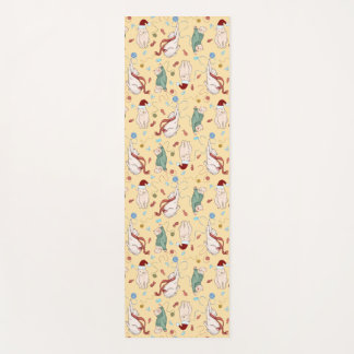 Tapis De Yoga Playful Christmas Cats with Yarn and Holiday Motif