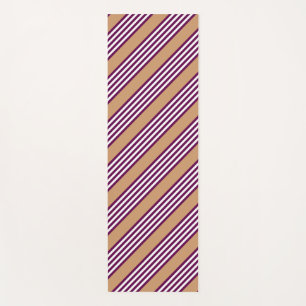 Tapis De Yoga Plum et blanc cinq bandes motif avec bronzage