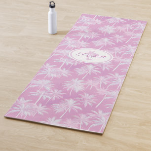 Tapis De Yoga Plum Motif de silhouette de palmier hawaïen ID1093