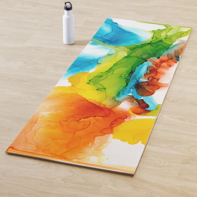 Tapis De Yoga Plume primaire - Aquarelles (En situation)