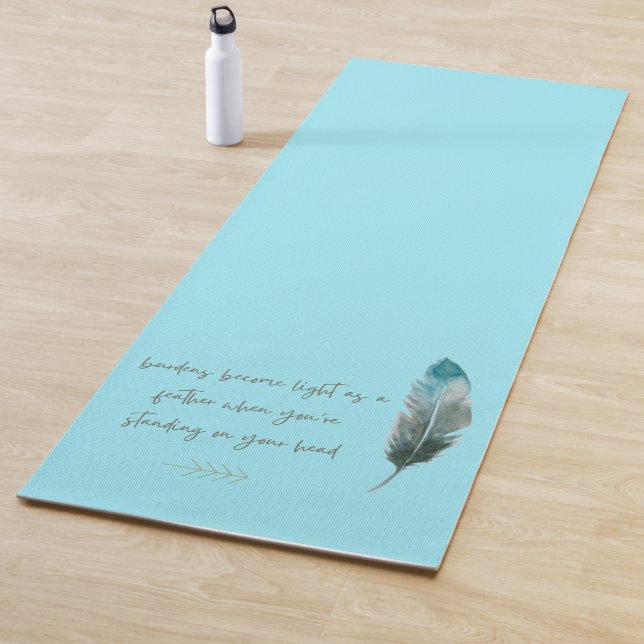 Tapis De Yoga Plumes et flèches de saumons (En situation)