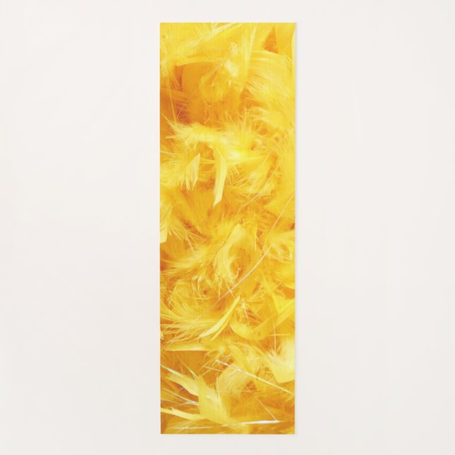 Tapis De Yoga Plumes jaune vif (Devant)