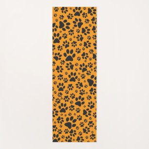 Tapis De Yoga Pois de chien noir et blanc Pointe Polka sur dahli
