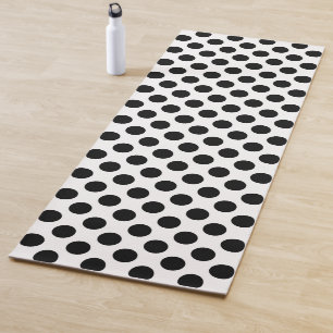 Tapis De Yoga Pois, Motif Polka Dot, noir et blanc