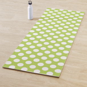 Tapis De Yoga Pois verts, Motif à points Polka, points, pointill