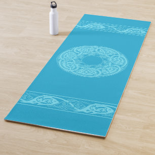 Tapis De Yoga Poisson à nouer celtique en bleu