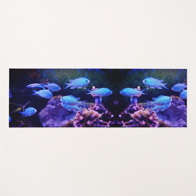Tapis De Yoga Poisson bleu tropical   (Devant (Horizontal))