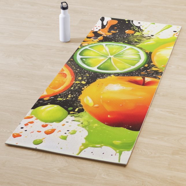 Tapis De Yoga Pomme et agrumes éclatent (En situation)