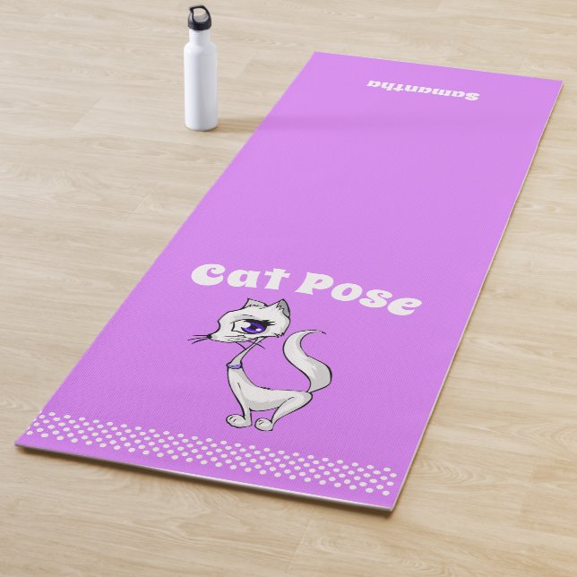 Tapis De Yoga Pose de chat Mauve Yoga Mat (En situation)