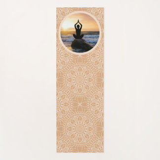 Tapis De Yoga Pose de Yoga Rocky Ocean Shore Sunrise Motif