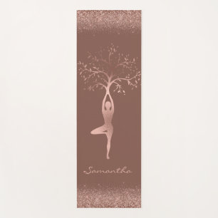 Tapis De Yoga Pose Namaste Yoga Mat Rose personnalisé Gold Tree