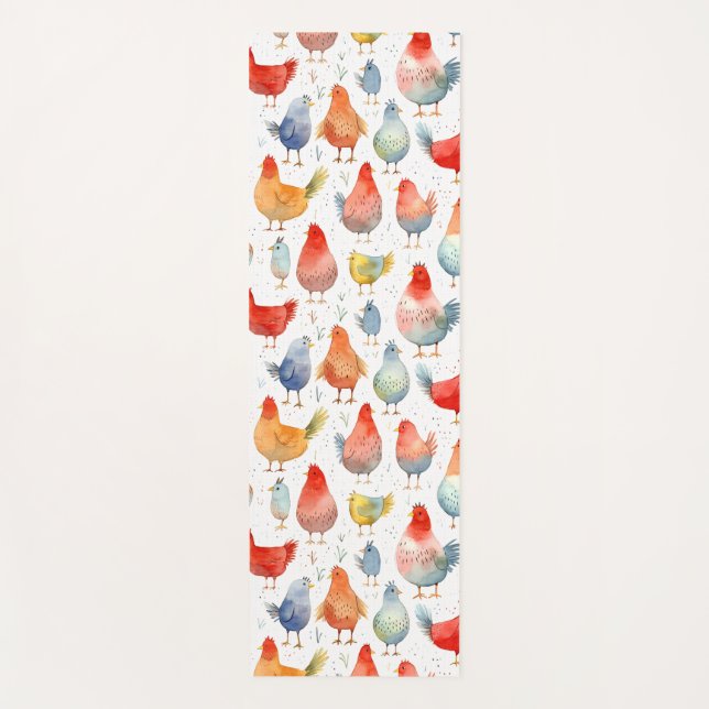 Tapis De Yoga Poulets d'élevage (Devant)
