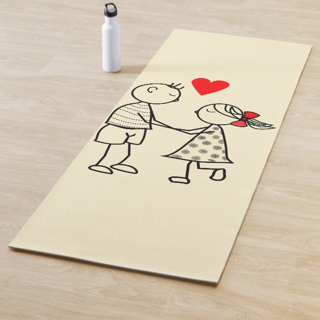 Tapis de yoga pour couple mignon (En situation)