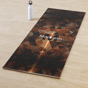 Tapis De Yoga Poutre d'or dans l'univers brillant géométrique Mo