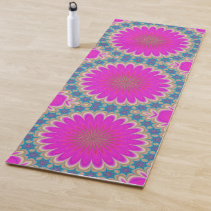 Tapis De Yoga Pouvoir floral rétro Mandala psychédélique