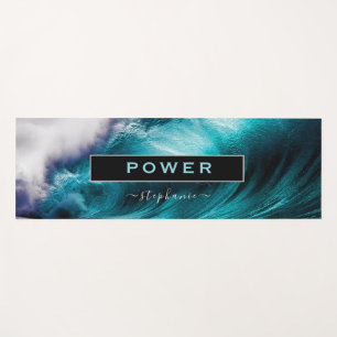 Tapis De Yoga Power Inspiration Word Ocean Wave