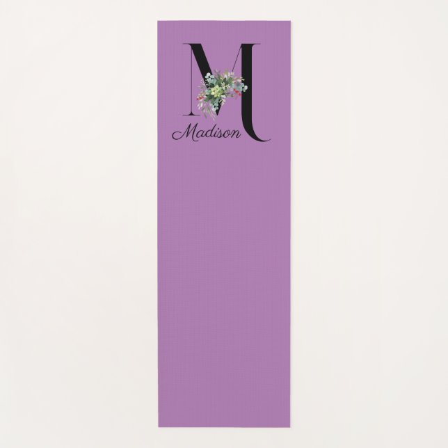 Tapis De Yoga Premier monogramme fleur sauvage lavande Yoga Mat (Devant)