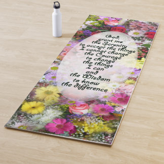 Tapis De Yoga Prière de sérénité sur le bouquet floral Yoga Mat