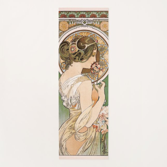 Tapis De Yoga Primroses, Mucha (Devant)