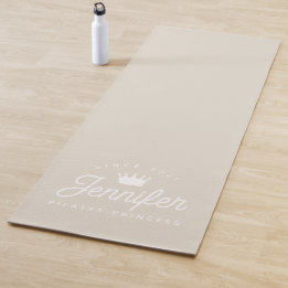 Tapis De Yoga Princesse Pilates Beige Séance de Sport Gymnase