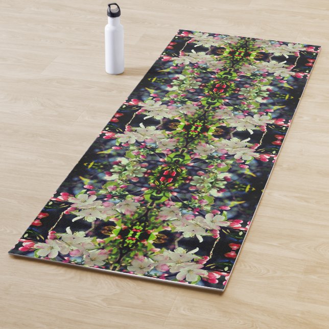 Tapis De Yoga Printemps Crabapple Blossoms Abstraits (En situation)
