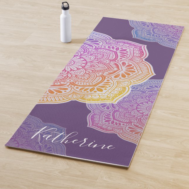 Tapis De Yoga Prism Flower Mandala Personalized Yoga Mat (En situation)