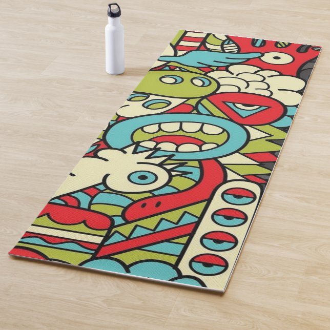 Tapis De Yoga Psychedelic Patterns (En situation)