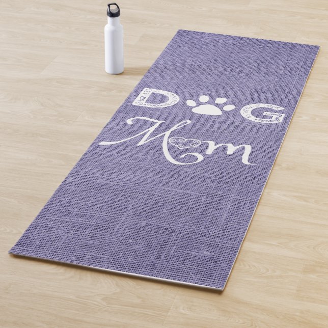 Tapis De Yoga Purple Burlap Chien Maman Yoga Mat (En situation)