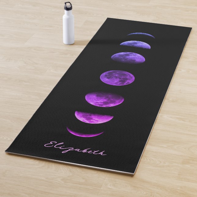Tapis De Yoga Purple Lune Lunaire Phases Céleste Personnalisé (En situation)