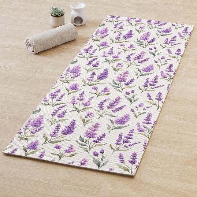 Tapis De Yoga Purple Sage Green Lavender Flowers (Créateur téléchargé)