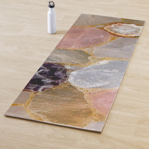 Tapis De Yoga Quartz rose et cristal, Mat de Yoga d'Améthyste Vi