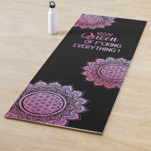 Tapis De Yoga Queen of f*cke tout rose parties scintillant manda