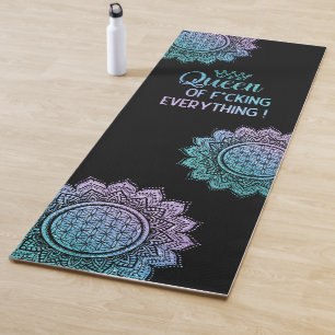 Tapis De Yoga Queen of f*cke tout turquoise parties scintillant