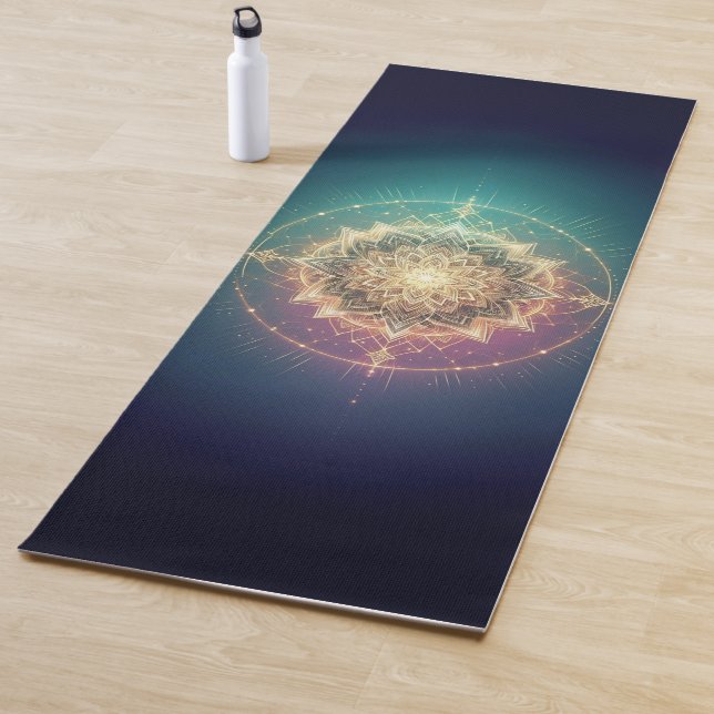 Tapis De Yoga Radiant Mandala – Spiritual Geometric Design (En situation)